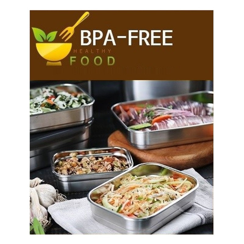 STENCOC Stainless Steel BPA Free Rectangular Leakproof Airtight Kimchi/Pickle /