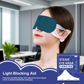 Steam Eye Patch, Heated Night Eye Cover, Breathable Steam Eyeshade, Light Blocking Blindfold for Travel Flight Airplane Nighttime Spa Sleep