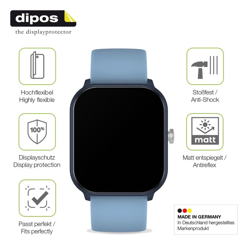 dipos FLEX 2x Matte Screen Protectors Suitable for Ice-Watch Ice