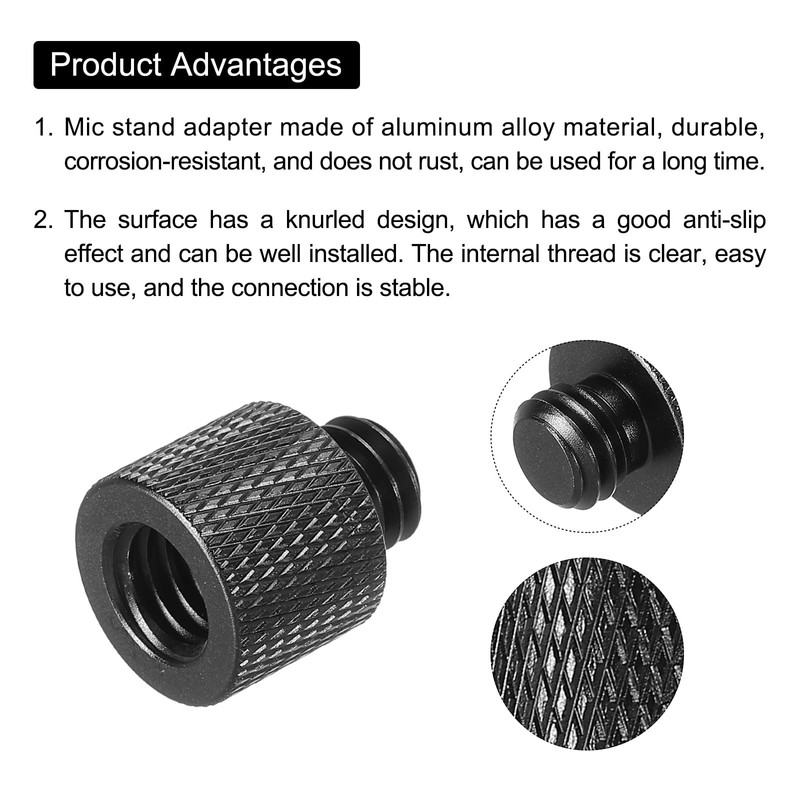 PATIKIL Microphone Stand Adapter, 3/8 Male to 3/8 Female Camera
