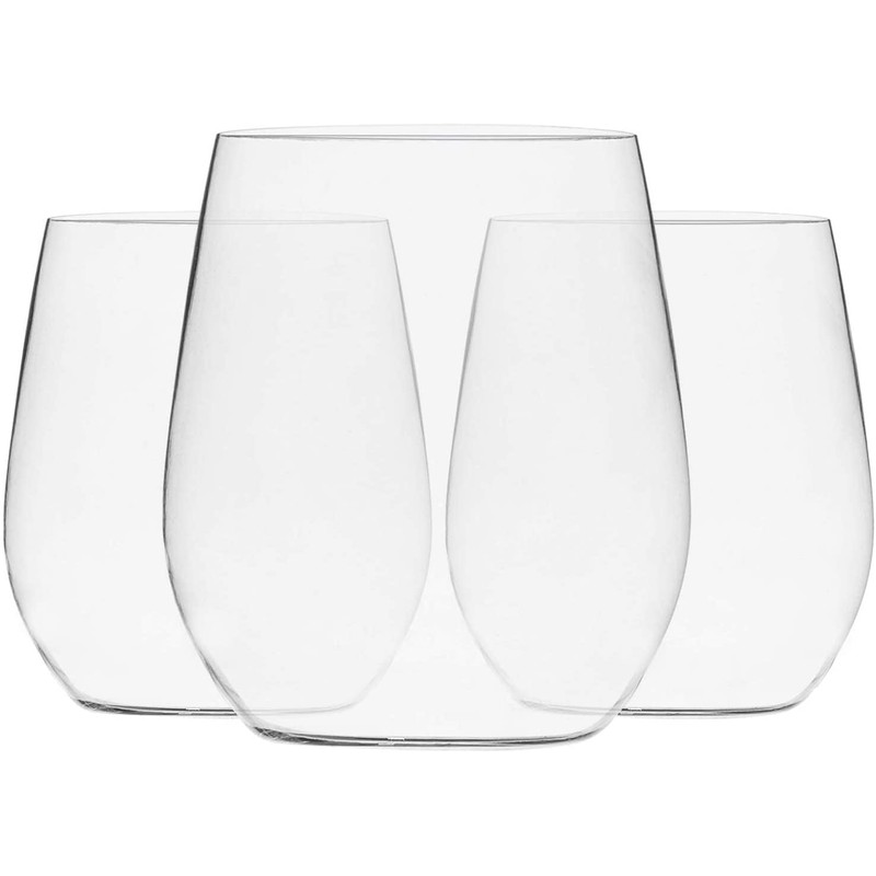 Munfix Plastic Stemless Wine Glasses 24 Pack, Disposable 12 Oz