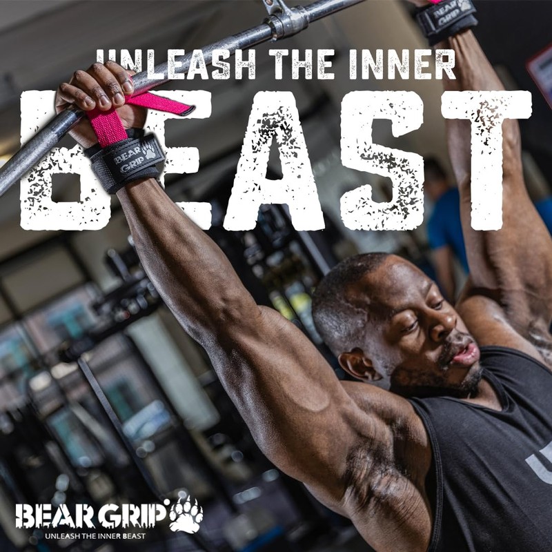Bear Grip Power Straps Weight Lifting Straps Rose