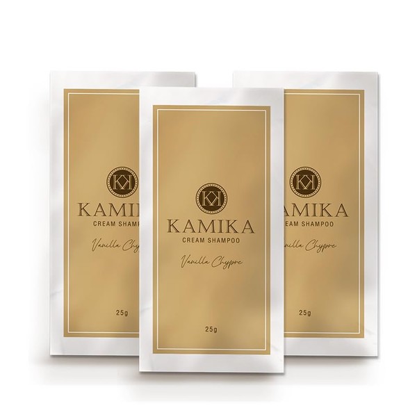 KAMIKA Kamika Cream Shampoo Limited Reproduction Vanilla Cypre Scent [Black Hair, Glossy, Gray Hair Care, All-in-One, Paraben Free] (Trial Pouches 3 Days)