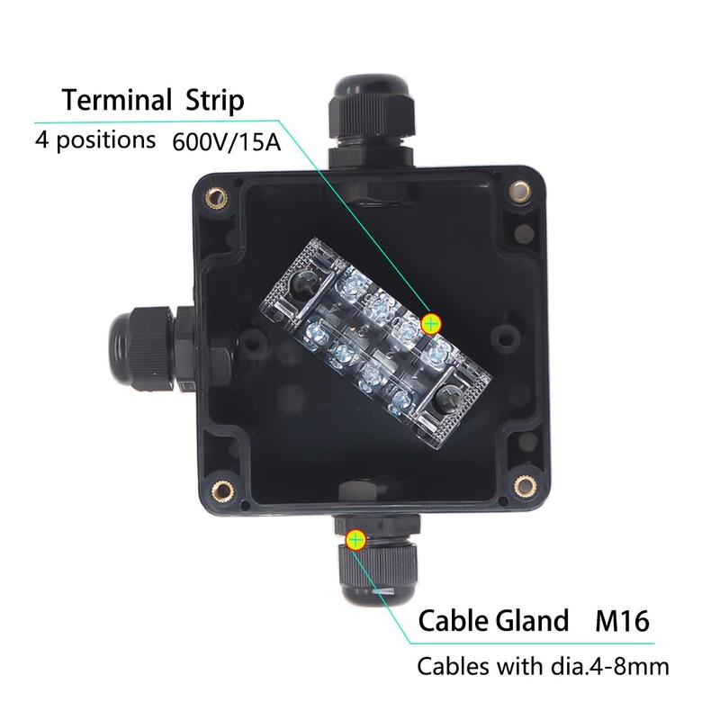 YETLEBOX Watertight Junction Box, IP67 Waterproof Electrical Project Box with