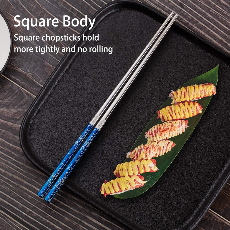 Titanium Plated Chopstick Stainless Steel Chopsticks Metal Chopsticks Reusable Dishwasher