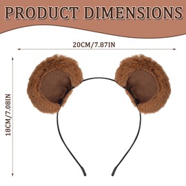 GWAWG Brown Bear Ears Cute Headband Chipmunk Costume for Washing Face Women, for Halloween Festival Cosplay Party