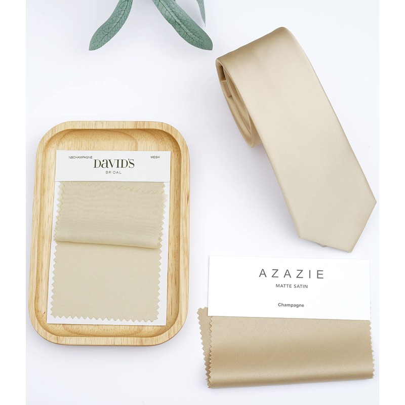 ZENXUS Solid Skinny Ties for Men, 2.5 inch Slim Champagne