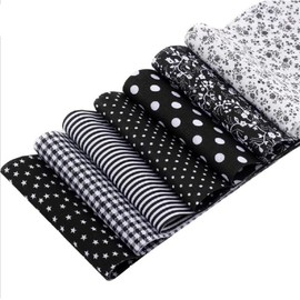 CraftsFabrics 7 x Cotton Strips Fat Quarter Fabric Bundles 10x100cm Assorted Patterns Patchwork Fabric Cotton Material Mixed Squares Bundles Quilting Scrapbooking Sewing Artwork