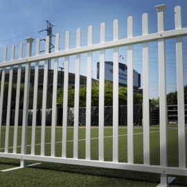 3.5ft H x 7.6ft W (1 Panel) Freestanding Zippity Lightweight Portable Fence Kit, White Vinyl Picket Fence Panel, Portable Outdoor & Indoor Fence for Temporary Events, Easy Install for Backyard ZP19026