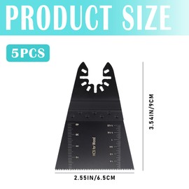 UPIQNG 5Pcs Oscillating Tool Blades Multi-Function Oscillating Saw Blades Professional High Carbon Steel Multitool Blades for Wood Metal,65MM