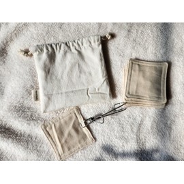 Non-fluorescent reinforced cotton pad (5 cotton pads + pouch) scouring○ - 4-ply (basic) + pouch / 무형광 강화소창 화장솜(화장솜5개+파우치) 정련○ - 4겹(기본)+파우치