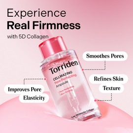 Torriden CELLMAZING Pore Perfecting Ampoule 30ml (1.01 fl.oz.) | Improving Skin Elasticity | 5D Collagen, Peptide Complex, PHA, LHA | Korean Facial Serum, Korean Skin Care