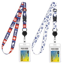 Cruise Lanyard, 2pcs Adjustable Lanyard with Retractable Reel, Cruise Lanyard Set Waterproof Cruise Lanyard with Id Holder Retractable Cruise Card Lanyard for Cruise Must-Have Accessories