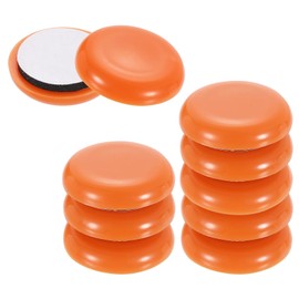 uxcell 10Pcs Furniture Sliders, 1 Inch Round Self-Adhesive Carpet Furniture Moving Pads Gliders Floor Protectors for Carpeted Tile Vinyl Hardwood Floors, Orange