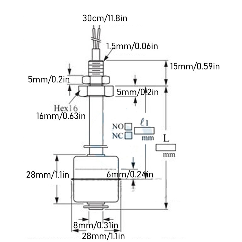 Water Level Sensor Switch 304 Stainless Steel Liquid Level Sensor