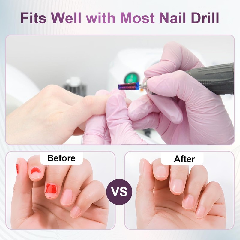 5 in 1 Cross Cut Nail Drill Bit, Tungsten Carbide