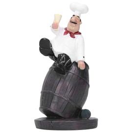 Jwthee Resin Chef Statue, Italian Chef Figurines Fat Chef Kitchen Decor Cooking Crafts Statue Restaurant Decoration Cute