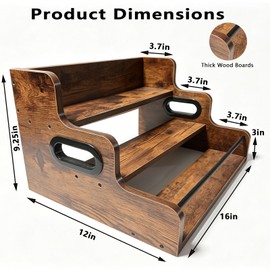 3-Tier Rustic Liquor & Wine Rack Countertop Shelf for Home Bar