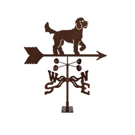 EZ Vane Golden Doodle Dog Weathervane — Deck Mount, Wind Cups, Antique Copper Finish, Steel with Durable Triple Powder Coating, Handcrafted in USA