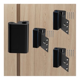 Tonitrui Home Security Door Reinforcement Lock for Front/Inward Swing Doors - Upgraded Reinforced 1200lbs Capacity, Night Kids Safety Metal Flip Deadbolt Latch (3Pack Black)