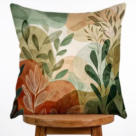 DWSHX Abstract Vintage Design Throw Pillow Cover, Boho Blue Brown Beige Throw Pillow Cover, Double Sided Printed Square Pillowcase for Living Room Farmhouse Sofa Bedroom Home Decor (Green)