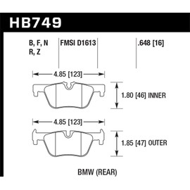 Hawk Performance HB749B.648 Disc Brake Pad HPS 5.0 w/0.648 Thickness Disc Brake Pad