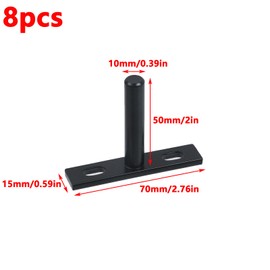 Antrader Black Floating Shelf Bracket,8Pcs 2 Inch Hidden Shelf Brackets Blind Shelf Bracket Hidden Brackets for Floating Wood Shelves,Screws and Wall Plugs Included