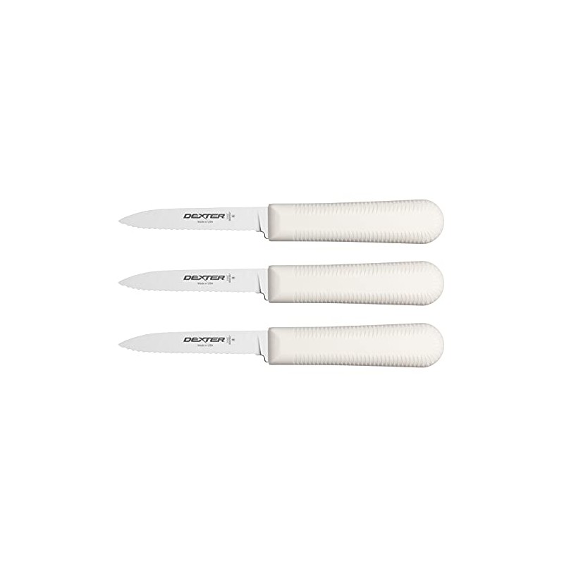 Dexter-Russell 3-Pack S104SC Paring Knives | 3¼" Scalloped Stainless Steel