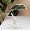 SAFIGLE White Ceramic Jewelry Dish Elephant Shape Jewelry Holder Tray