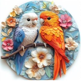 Wooden Puzzles for Adults, Parrots Flower Wooden Jigsaw Puzzles 200pcs, 10.9x11.2in,Medium,Unique Shape Animal Adult Puzzles, Irregular Wood Puzzles Creative Gift for Adults and Kids Family Game