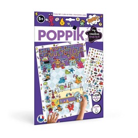 POPPIK 1841207 Sticker Poster, Crazy Lab Creative Poster with Removable Stickers, Monster Sticker Set for Crafts, for Children Aged 5 and Above, 48 x 68 cm