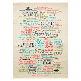 The Unemployed Philosophers Guild Shakespearean Insults Towel - 100% Cotton Kitchen Dish Towel Featuring 34 of Shakespeare's Best Barbs, 18" x 25.5"