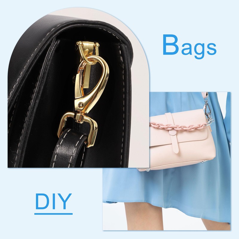 sourcing map 4Pcs Swivel Clasps Hook, 38mm(1.5 Inch) D Ring