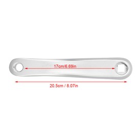Alomejor Bicycle Crank Arm 170 mm Aluminium Alloy Left Single Speed Crankset with Diamond Hole and Square Hole (Silver-Square Hole-Silver)