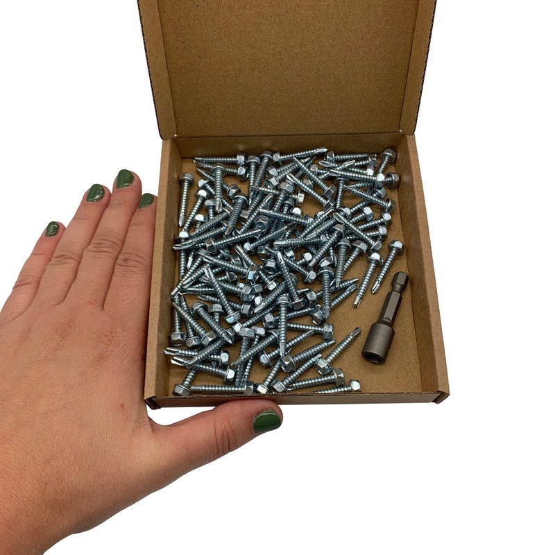Pack of 100 DIN 7504 K Galvanised Steel 4.2 x