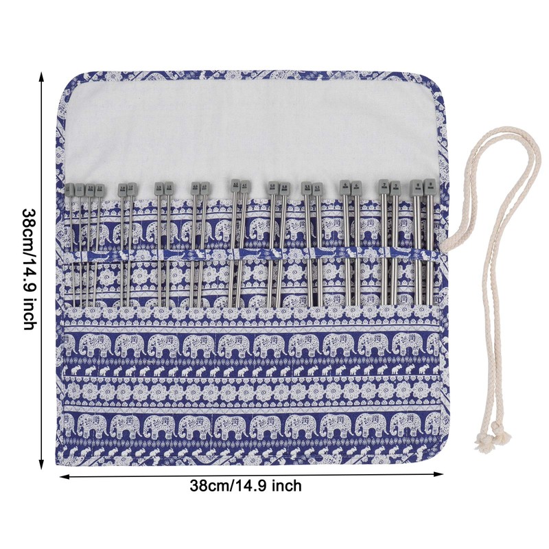 Coopay Knitting Needle Wrap, Knitting Needle Roll for Straight Short