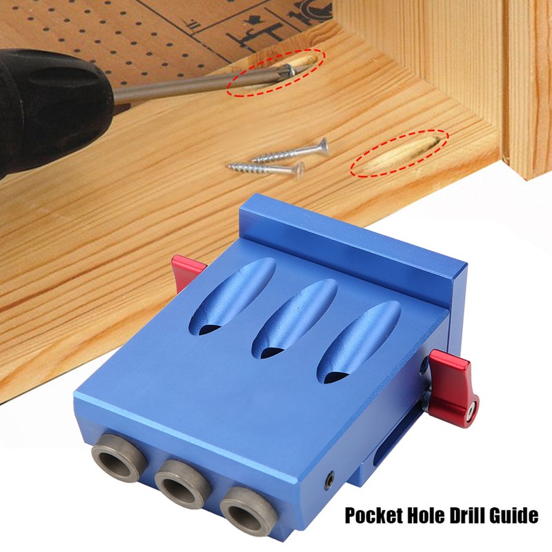 Pocket Hole Drilling Kit Woodworking Oblique Drill Guide Set Positioner
