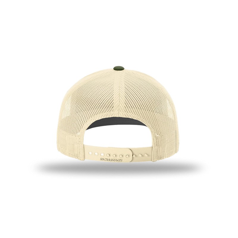 RICHARDSON Snapback Trucker Cap Adjustable Heather Grey/Birch/Army Olive, One Size
