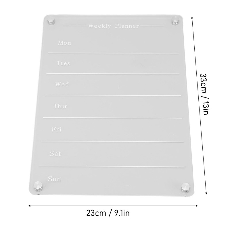13 X 9.1in Magnetic Dry Erase Calendar Acrylic Planning Bord