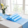 Counfeisly 12pcs Light Blue Satin Table Runners 12" x 108",