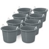 Life Story 8 Pack Open Storage Bucket, Round Plastic Container