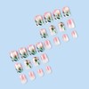 IMSOHOT Flower Press on Nails Short Square Fake Nails White