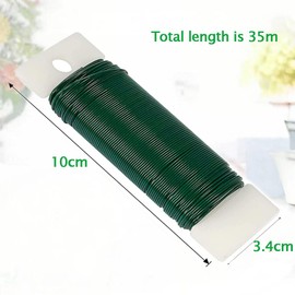 Florist Wire, Christmas Wreath Making Wires,Green Florist Wire,35M Xmas Floristry Wires for Wreath Floral Bouquets, DIY Flower Arrangement Crafting.