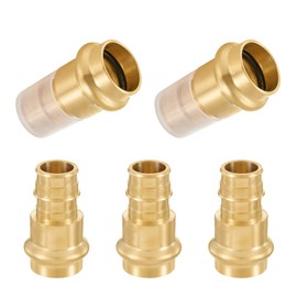 5 Pack FOSKAN Copper Press PEX A Expansion Coupling, 3/4"Press x 3/4"PEX A