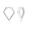 Glintara 925 Sterling Silver Hoop Earrings, Silver Rhombus-Shaped Hoop Earrings