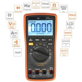 Digital Multimeter - Auto Ranging TRMS Temperature Measurement - Ideal for Household and Professionals