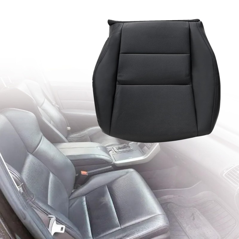 AOUTTUOA Driver Side Bottom Perforated Leather Seat Cover Black Fit