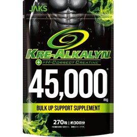 JAKS Crealcalin, High Purity Creatine, Patent Ingredient, 270 Tablets, Tasteless and Odorless, Additive-Free, Biopelin, Muscle Training, Supplement, Amino Acid, Jack, Made in Japan