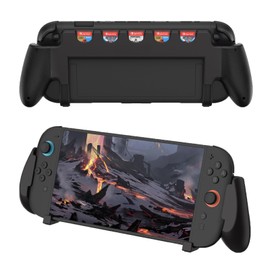 LEPEYMDA Console Grip for Switch 2 (2025), Durable Ergonomic Grip with 5 Game Slots, Perfect for Handeld Mode and Comfortable Playing, Black