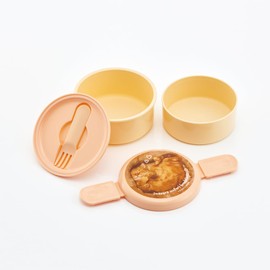 Skater ONWR1AG-A Bento Box, 16.9 fl oz (500 ml), 2-Tier, Round, Rice Ball Case, Antibacterial, Chataro and Kinako, Made in Japan